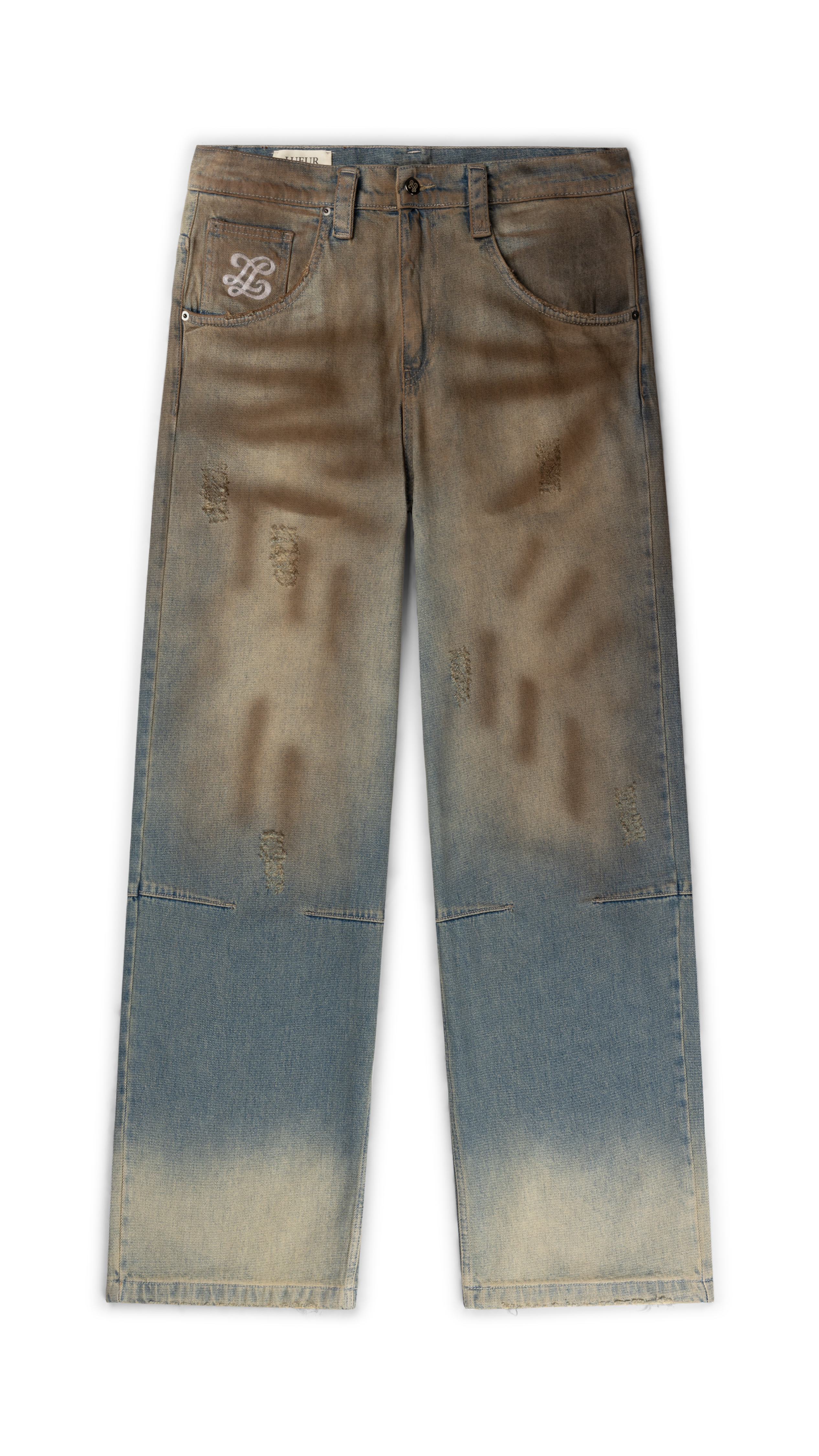 Mud wash jeans