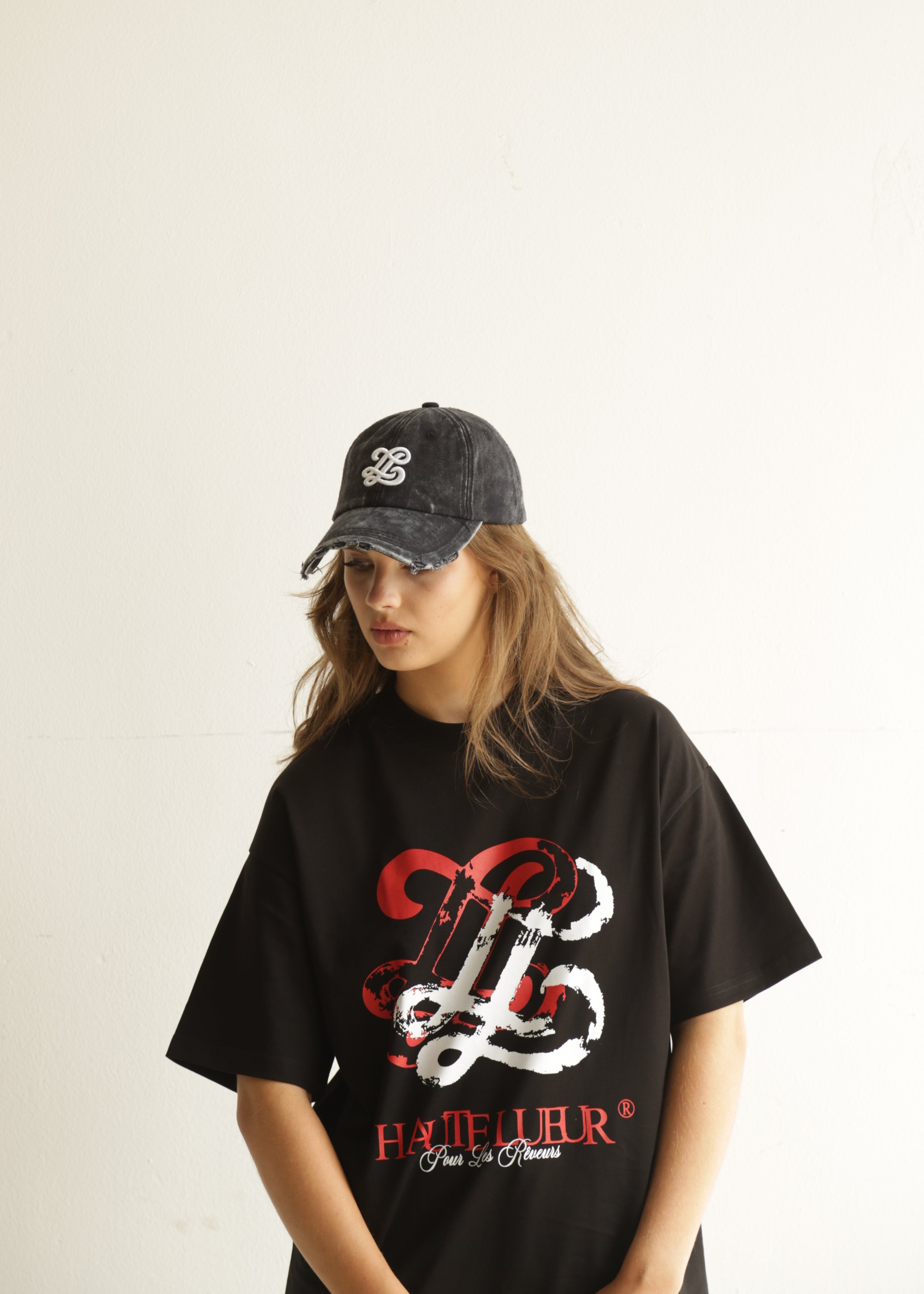 Distressed monogram t-shirt